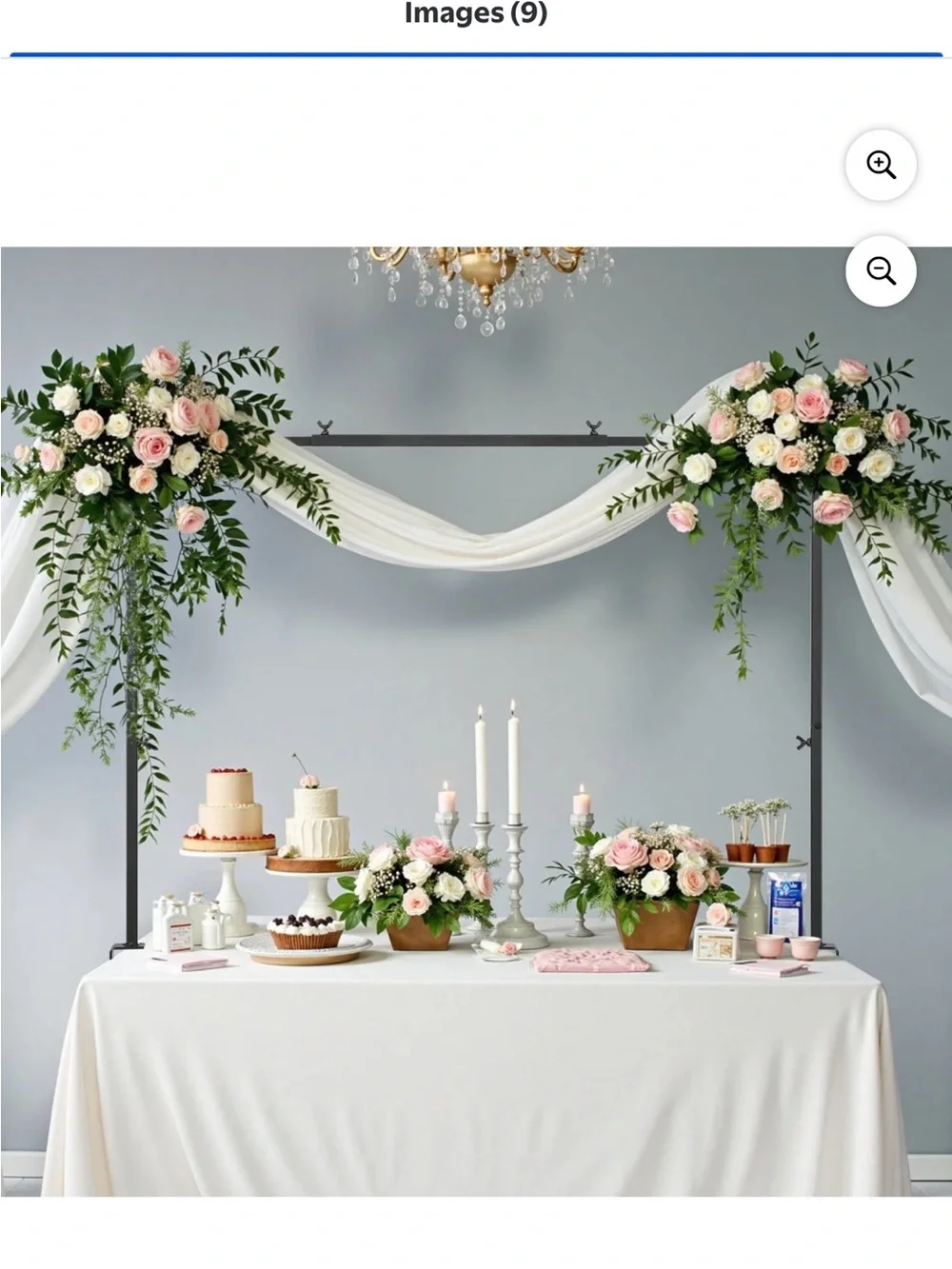 Floral Dining Table Arch - Black Adjustable Centerpiece Support